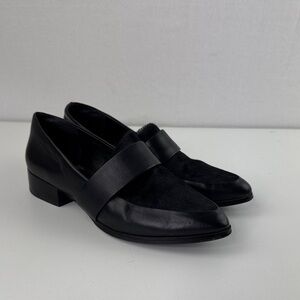 Lord & Taylor Black Women's Loafers with Cow Hair Accent